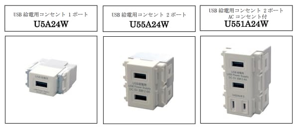 DXアンテナ、「USB給電用コンセント 1ポート/2ポート/2ポート ACコンセント付」を発売