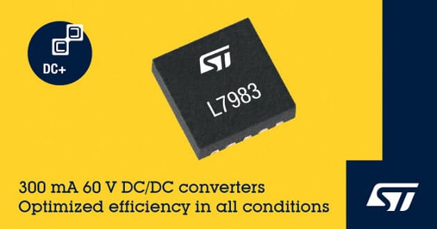 STマイクロエレクトロニクス、小型の同期整流式DC-DC降圧コンバータ「L7983」