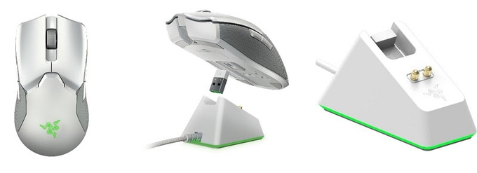 RAZER、超高速ワイヤレスマウス&充電ドッグセット「Viper Ultimate Mercury White」