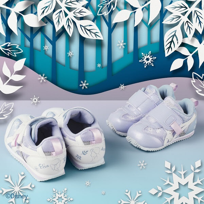アシックスジャパン、ディズニーの「アナと雪の女王2」をモチーフにした子ども靴