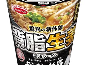 エースコック、「一度は食べたい名店の味 我武者羅 背脂生姜醤油ラーメン」