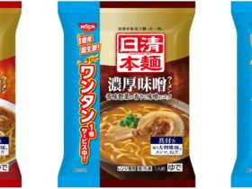 日清食品、「冷凍 日清本麺 ワンタン付き」3品を発売