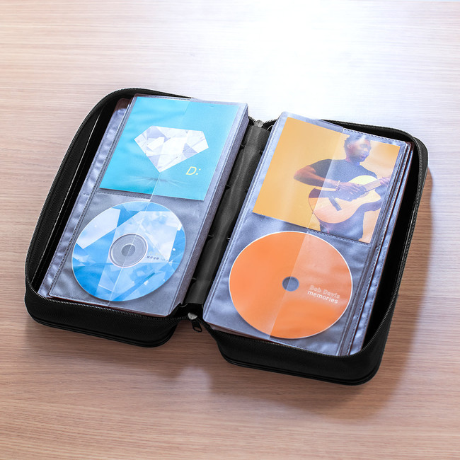 サンワサプライ、CD・DVDを120枚収納できるセミハードケース「200-FCD071」を発売