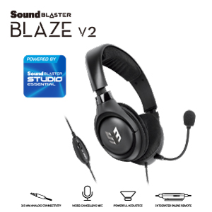 クリエイティブメディア、アナログ接続ゲーミング ヘッドセット「Sound Blaster Blaze V2」を発売