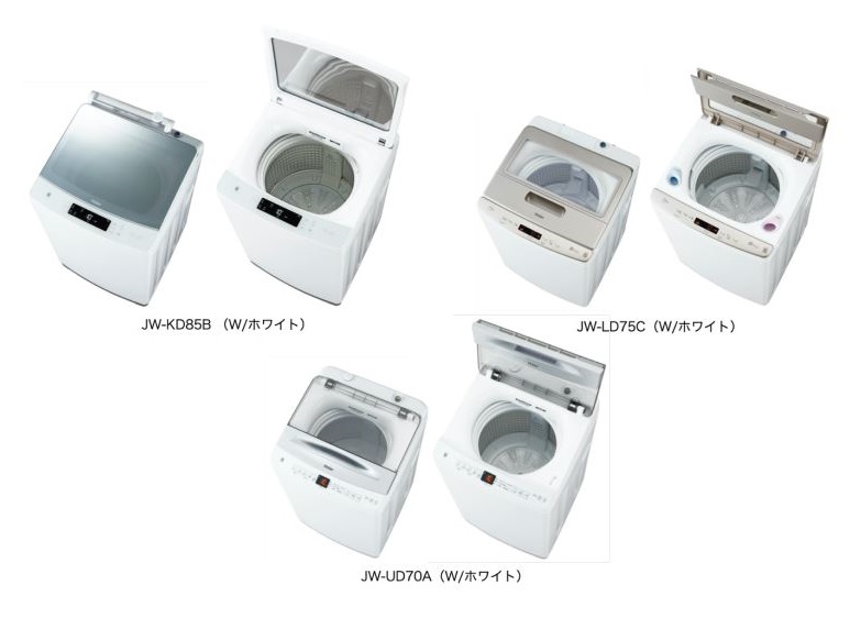 ハイアールジャパンセールス、「DDインバーターモーター」採用の全自動洗濯機3機種を発売