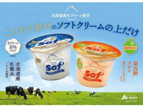 赤城乳業、「Sof'（ソフ）北海道ミルクバニラ、富良野メロン」を発売