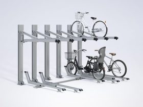 ダイケン、上下に垂直移動する自転車ラック「VR-A5-R2型、VR-A5-R3型」の2機種を発売