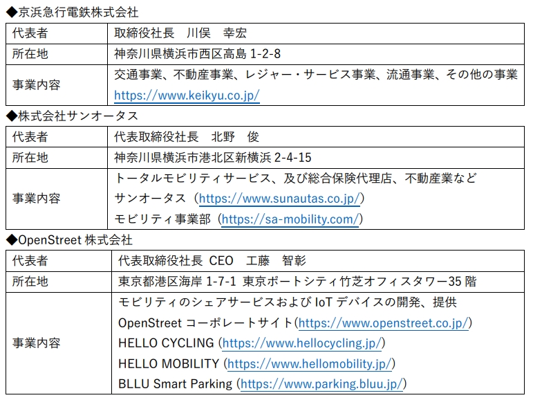 京急電鉄・サンオータス・OpenStreet、大田区でモビリティシェアサービス「HELLO MOBILITY」を開始