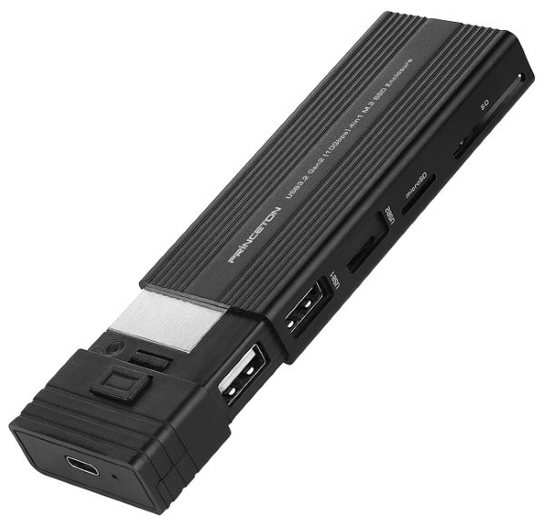 プリンストン、USB3.2 Gen2対応4in1カードリーダー機能付M.2 SSDを発売