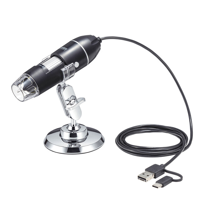 サンワサプライ、最大300倍で被写体を映せるUSBデジタル顕微鏡「LPE-08BK」を発売
