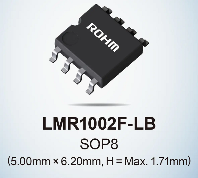 ローム、温度変化に左右されずセンサ信号を高精度に増幅するゼロドリフトオペアンプ「LMR1002F-LB」を開発