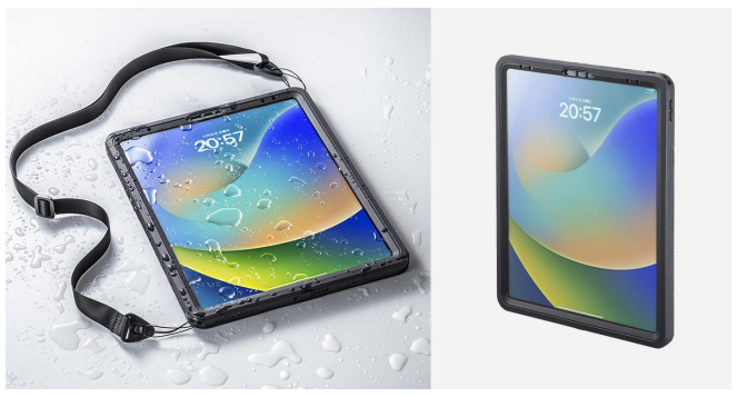 サンワサプライ、Apple 第4〜6世代 iPad Pro 12.9インチを水やホコリから守る耐衝撃防水ケースを発売