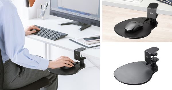 サンワサプライ、デスク天板の下にマウス操作スペースを増設できるマウステーブル「MPD-TB1BK」を発売