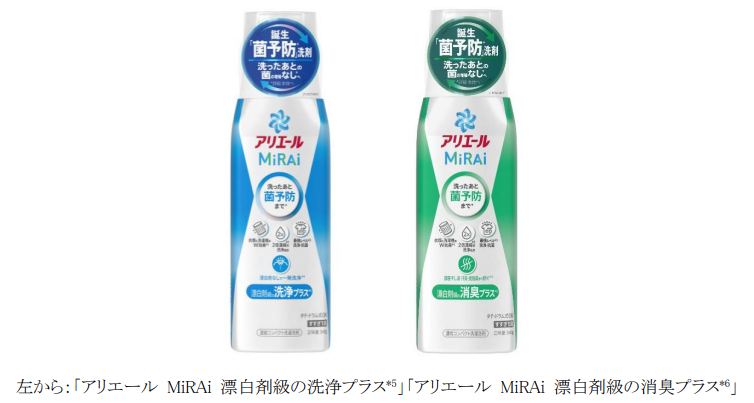 P&G、濃縮液体洗剤「アリエール MiRAi（ミライ）」シリーズ全2種を発売