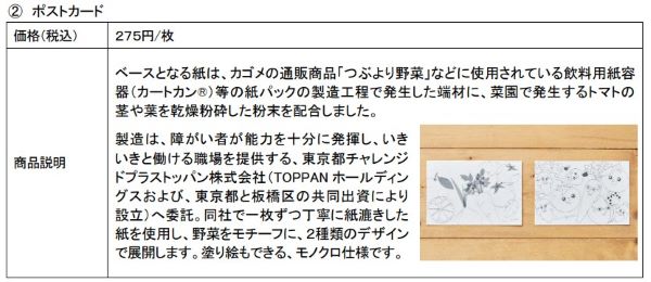 カゴメ、「畑うまれのクレヨン」とポストカードを「カゴメ野菜生活ファーム富士見」で数量限定販売開始