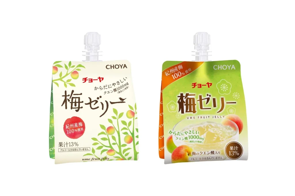 チョーヤ梅酒、チョーヤのパウチ入り「梅ゼリー」「梅ゼリー シャーベット」をリニューアル発売