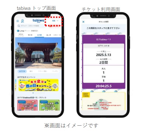 JR西日本、観光ナビ「tabiwa by WESTER」で金沢市内の周遊・観光に便利な「金沢tabiwaパス」を発売