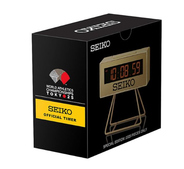セイコーウオッチ、東京2025世界陸上競技選手権大会の開催を記念した特別仕様のミニスポーツタイマークロックを数量限定発売