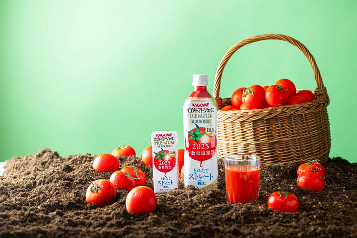 カゴメ、旬の国産トマトを100%使用した「カゴメトマトジュースプレミアム食塩無添加」を数量限定発売