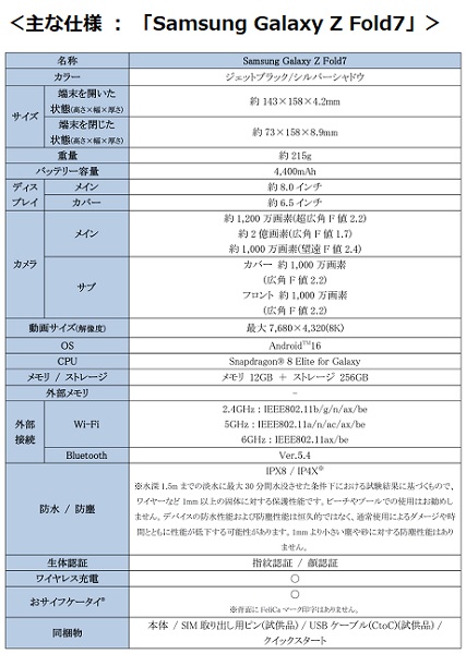 サムスン電子、折りたたみスマホ「Samsung Galaxy Z Fold7」の追加カラーをソフトバンクで発売