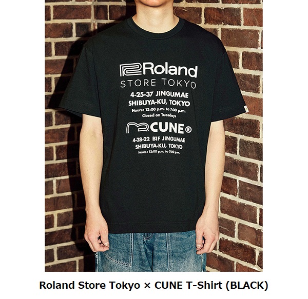 ローランド、「Roland Store Tokyo」とアパレルブランド「CUNE」のコラボTシャツ2モデルを発売