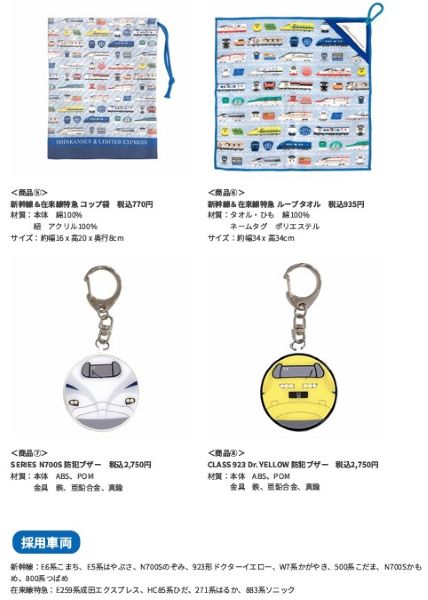 JR東海リテイリング・プラス、新幹線&特急車両柄の入園・入学グッズ8種類を発売