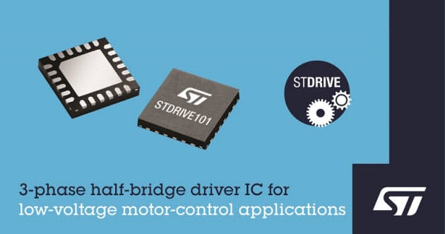 STマイクロ、低電圧産業機器のBLDCモータ制御設計に最適なゲート・ドライバIC