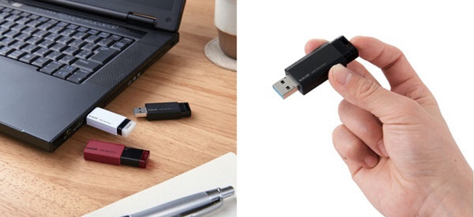エレコム、ノック式USBメモリータイプのセキュリティ機能付外付けSSD