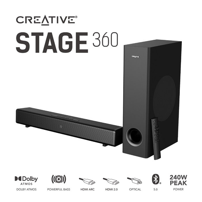 リエイティブメディア、サウンドバー スピーカー「Creative Stage 360」