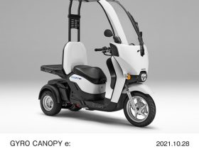 ホンダ、屋根付きのビジネス用電動三輪スクーター「GYRO CANOPY e:」
