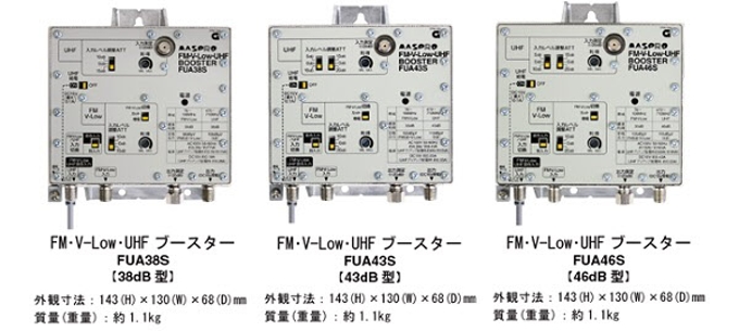 マスプロ電工、入力測定端子と出力測定端子を標準搭載しメンテナンス性の優れたFM・V-Low・UHFブースター3機種