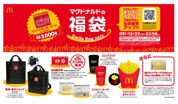 日本マクドナルド、「Manhattan Portage」とのコラボ商品「マクドナルドの福袋2022」