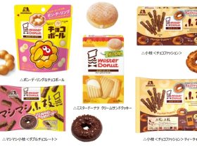 森永製菓、「ミスタードーナツ」のドーナツをイメージしたチョコボールや小枝・クッキーなどを期間限定で発売