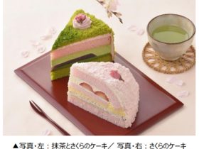 銀座コージーコーナー、春をテーマにした「さくらのケーキ」と「抹茶とさくらのケーキ」を販売