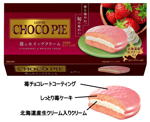 ロッテ、「チョコパイ〈苺とホイップクリーム〉」を発売