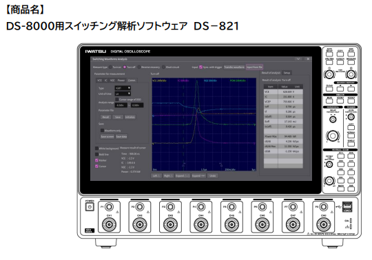 岩崎通信機、「DS-8000用スイッチング解析ソフトウェア DS−821」を発売