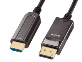 サンワサプライ、DisplayPortからHDMIのディスプレイやプロジェクターに接続できる光ファイバーケーブルを発売