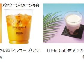 ローソン、「Uchi Cafe まるでマンゴーみたいなマンゴープリン/まるでカフェラテみたいな珈琲ゼリー」を発売