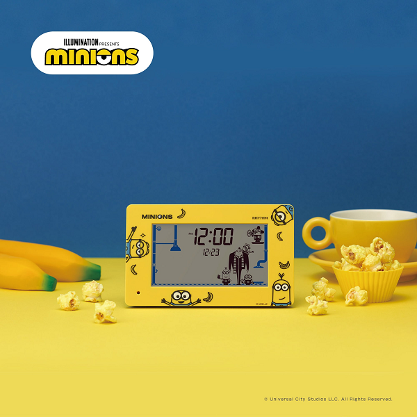 リズム、時刻に合わせてミニオンたちがしゃべって動くデジタル時計「アラームデジタルR82/ミニオン」を発売