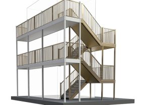 文化シヤッター、屋外鉄骨階段廊下ユニット「段十廊（だんじゅうろう）II・3階建仕様」を発売