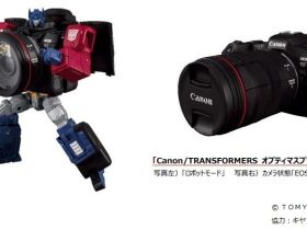 タカラトミー、ロボットトイ「Canon/TRANSFORMERS オプティマスプライム R5」を発売