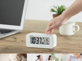 リズム、1Pushで設定できる4種類のタイマー機能付電波デジタルめざまし時計「フィットウェーブタイマーD231」を発売