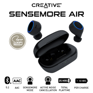 クリエイティブメディア、ワイヤレスイヤホン「Creative Sensemore Air」を直販限定発売