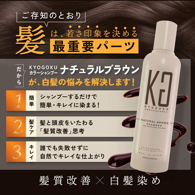 Kyogoku、「シニアカラーシャンプー ナチュラルブラウン」を販売