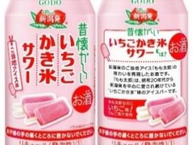 合同酒精、新潟県のご当地アイス セイヒョーの「もも太郎」の味わいを再現した「昔懐かしいいちごかき氷サワー」を数量限定発売