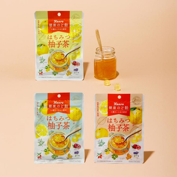 カンロ、「健康のど飴」シリーズから「健康のど飴はちみつ柚子茶」をリニューアル発売