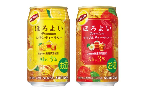 サントリー、「ほろよい〈Liptonレモンティーサワー〉」「同〈Liptonアップルティーサワー〉」を発売