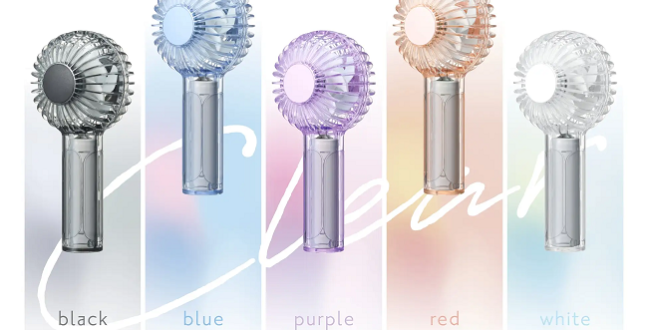 ドウシシャ、「二枚羽根大風量クリアハンディファン」を発売