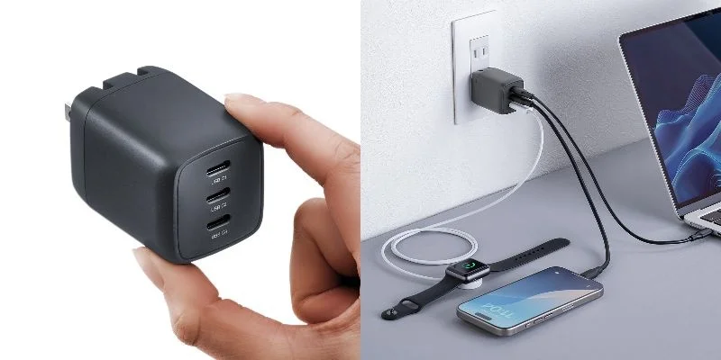 サンワサプライ、超小型サイズなのにUSB Type-Cが3ポート搭載!PD最大67W対応のUSB充電器を発売