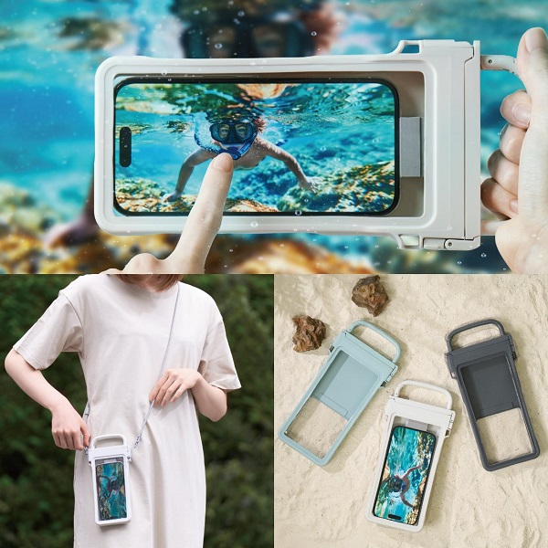 リズム、水中撮影・操作ができるカラビナ付き防水ケース「CARABINERCASE」を発売